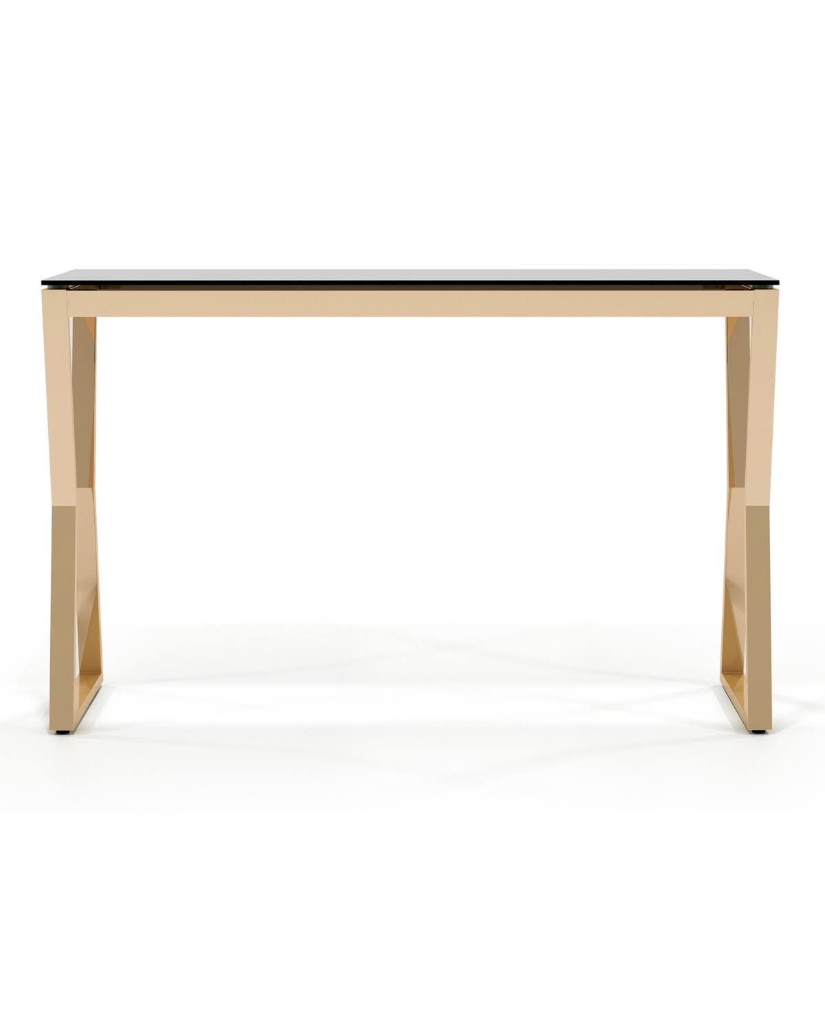 Gold-Tone Glass Top Sofa Table F485