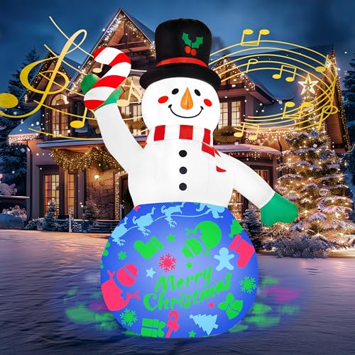 6 FT Tall Christmas Inflatables Snowman with Built-in LEDs R737