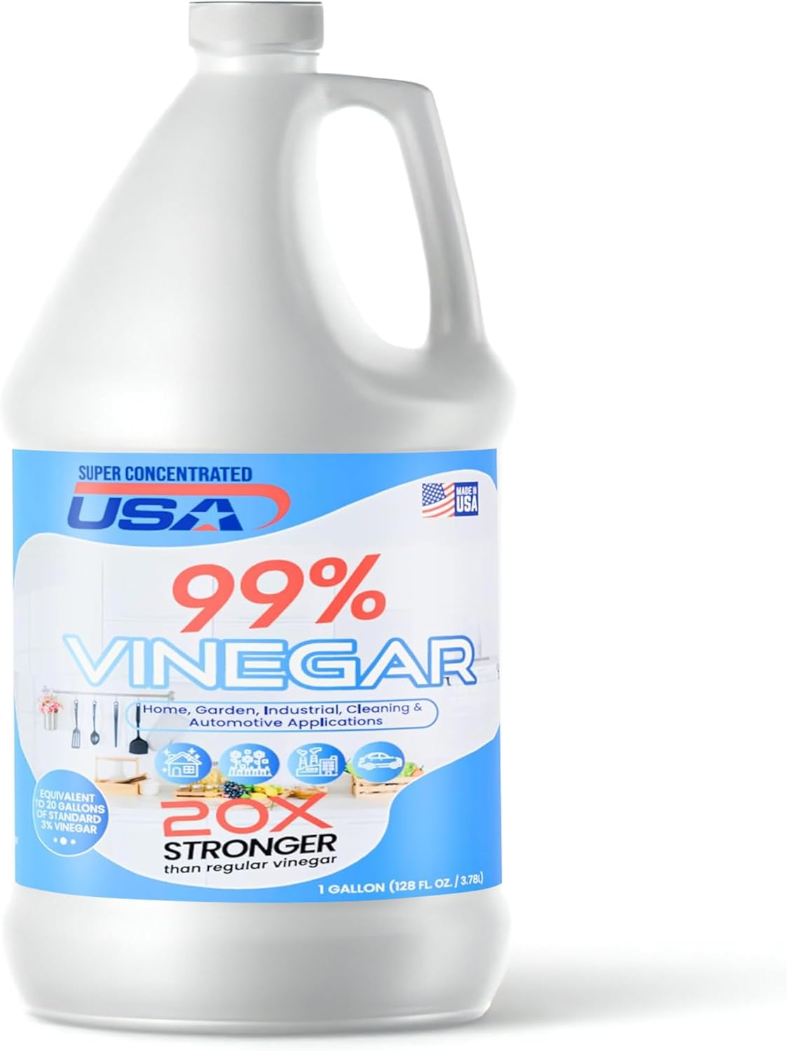 99% Pure Vinegar - 1 Gallon Concentrated Cleaner H81484