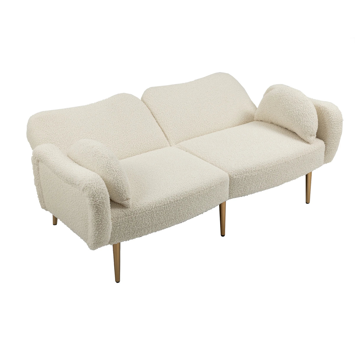 Velvet Love Seats Sofa with 2 Bolster Pillows J993228