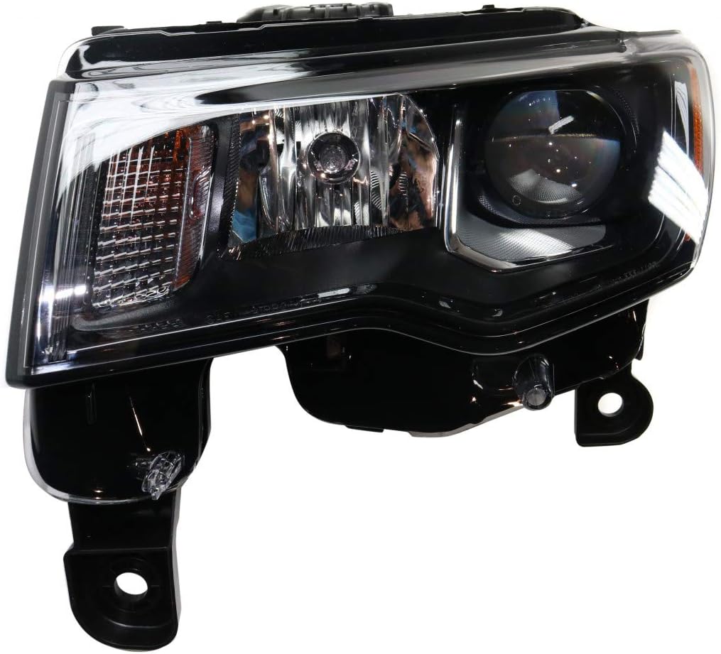 Jeep Grand Cherokee Passenger Side Black Bezel Halogen Headlight Assembly C186016