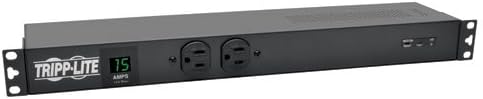Metered PDU, 15A, 13 Outlets, 120V, 15 ft. Cord, 1U Rack-Mount Power J219595