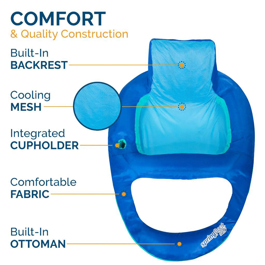Dark & Light Blue Inflatable Floating Chair with Cup Holder (2 Pack) L509