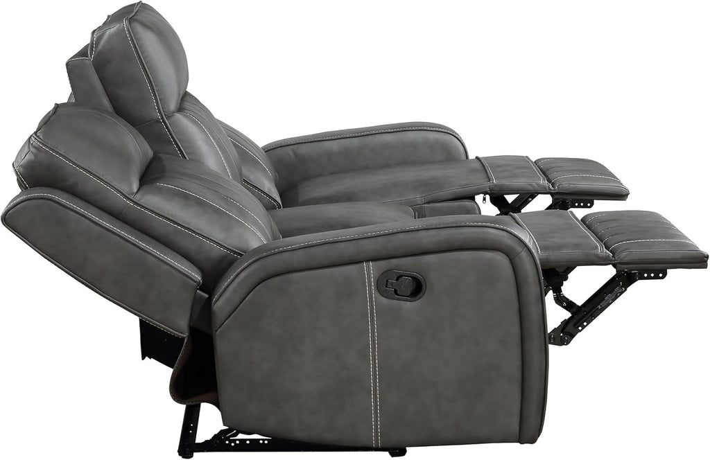 3-Piece Upholstered Motion Reclining Sofa Set Grey S840