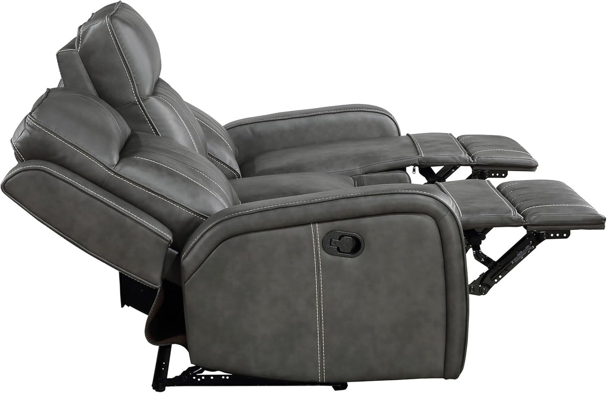 3-Piece Upholstered Motion Reclining Sofa Set Grey S840