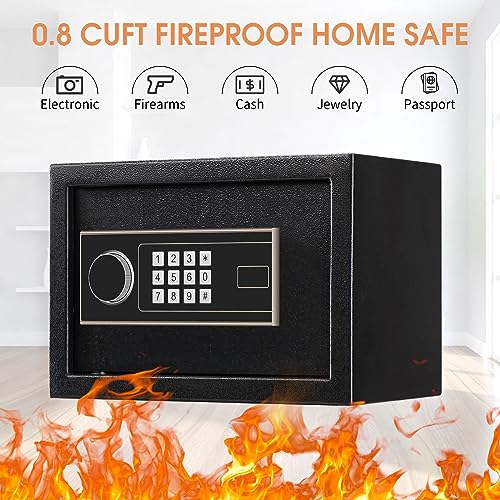 1.0 Cubic Feet Fireproof Waterproof Digital Safe with Keypad Lock and Removable Shelf Z5866