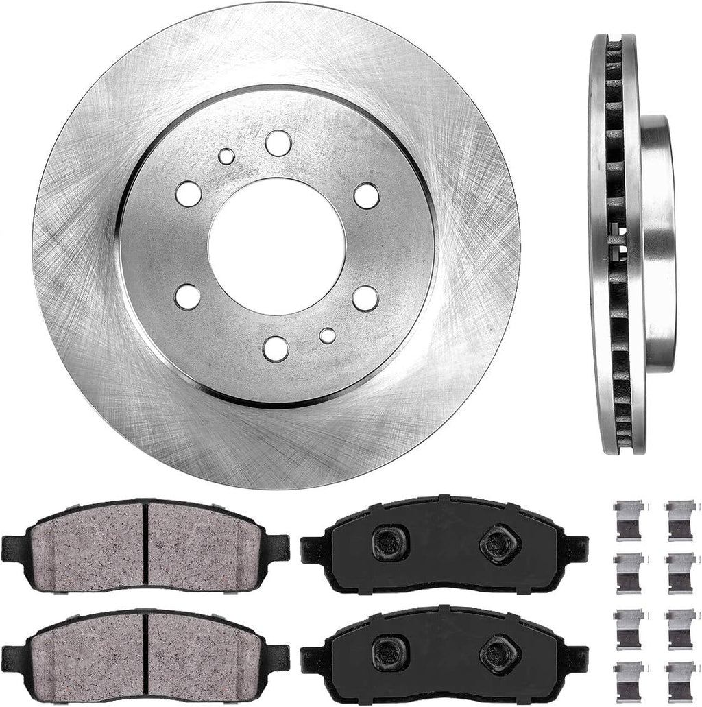 330 mm 6 Lug Brake Disc Rotors + Ceramic Brake Pads + Clips K263