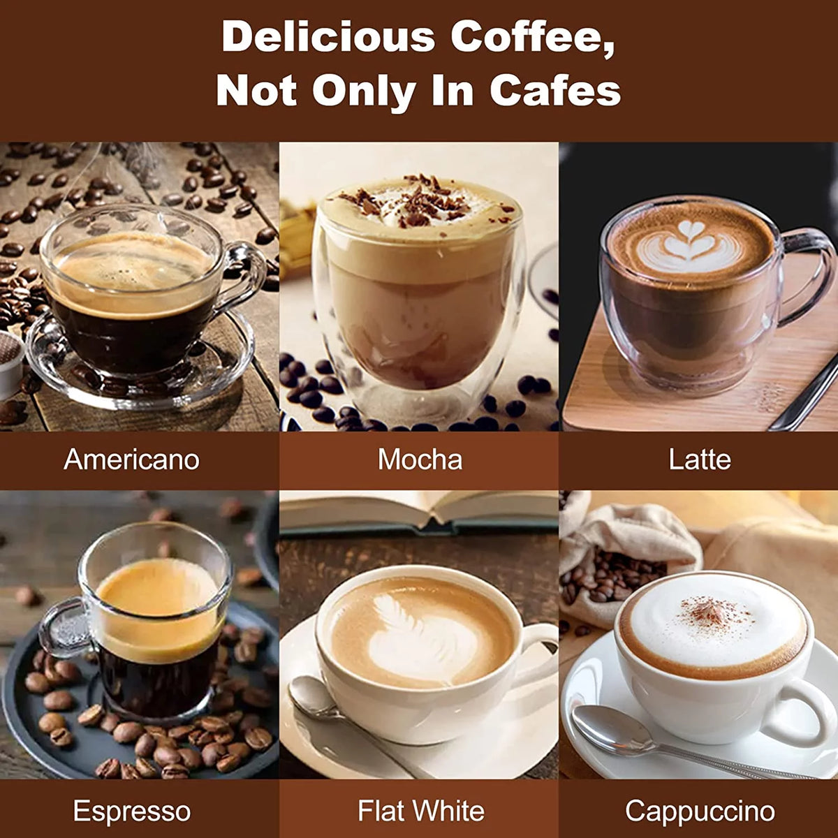Black 20 Bar Espresso Coffee Machine with Milk Frother Steam Wand, 1.5L Water Tank R754841