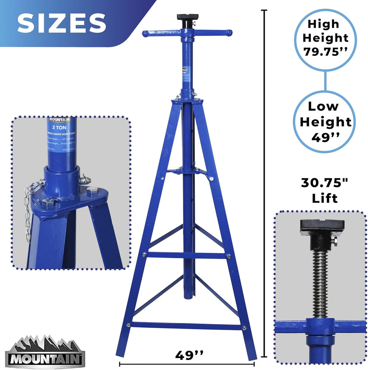 2 Ton Tripod Underhoist Stand B6220