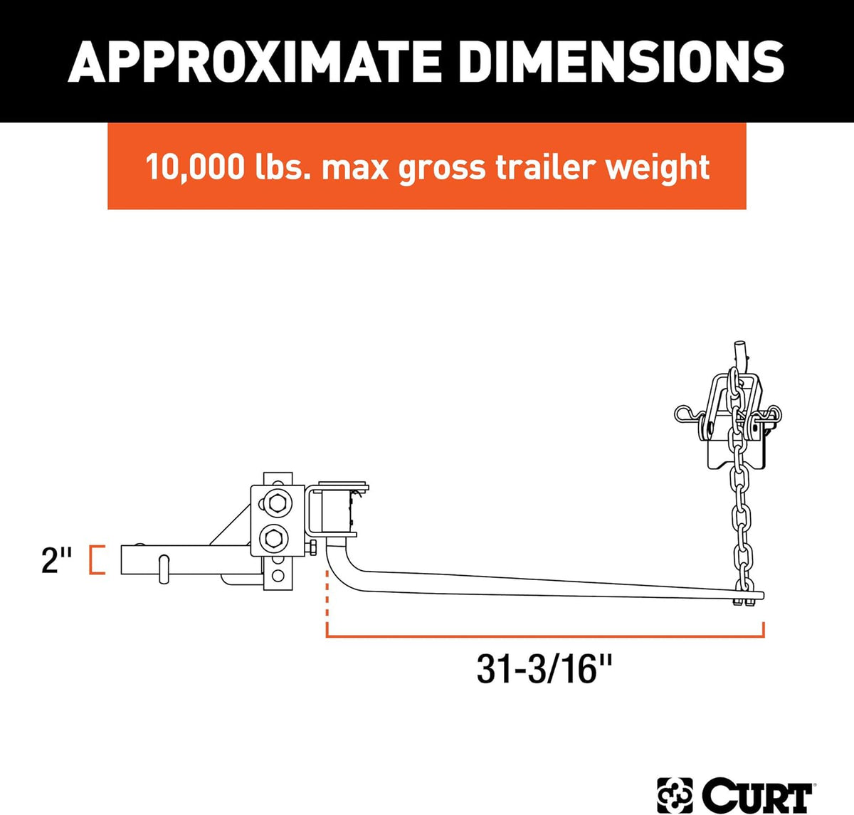 2-Inch Shank Round Bar Weight Distribution Hitch L3427