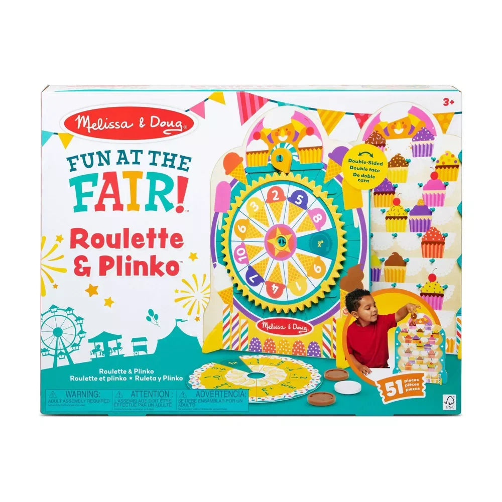 Wooden Double-Sided Roulette & Plinko Games C553