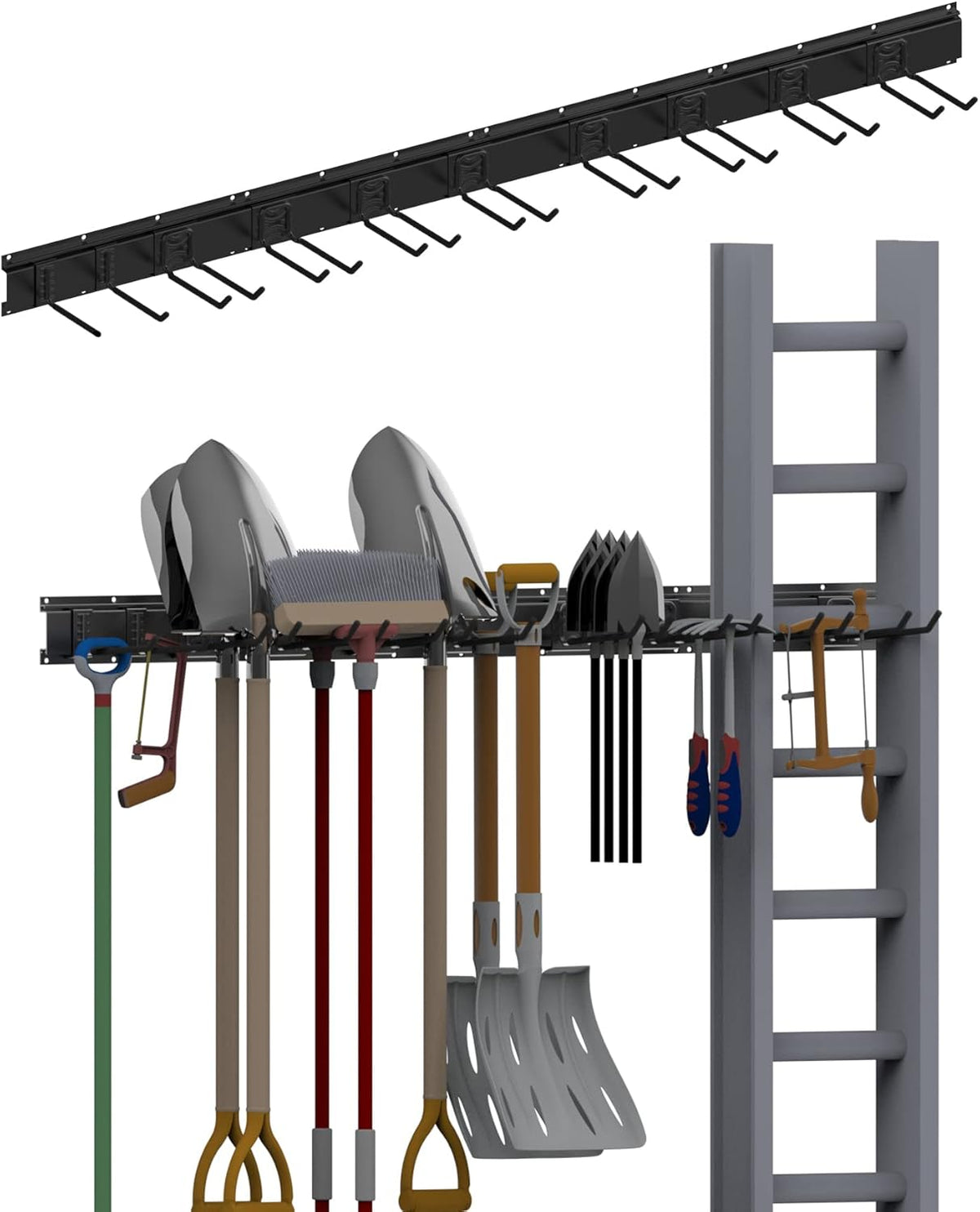 64INCH 4 Rail Aluminum Steel Wall Mount Tool Organizer, Pack of 2 N672090
