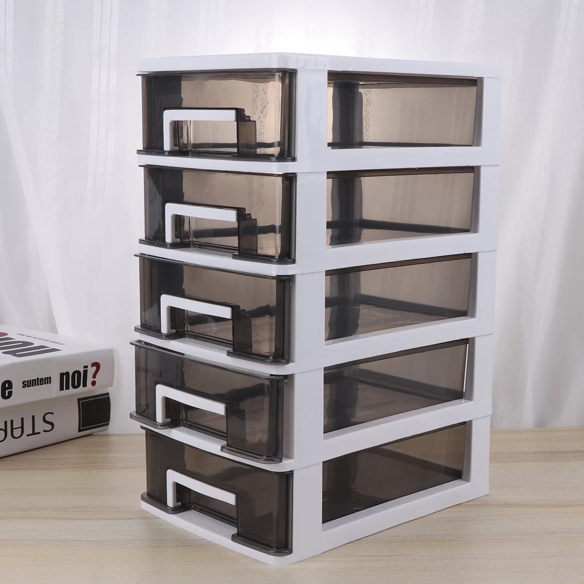 White Four-layer Plastic Storage Cabinet H2603