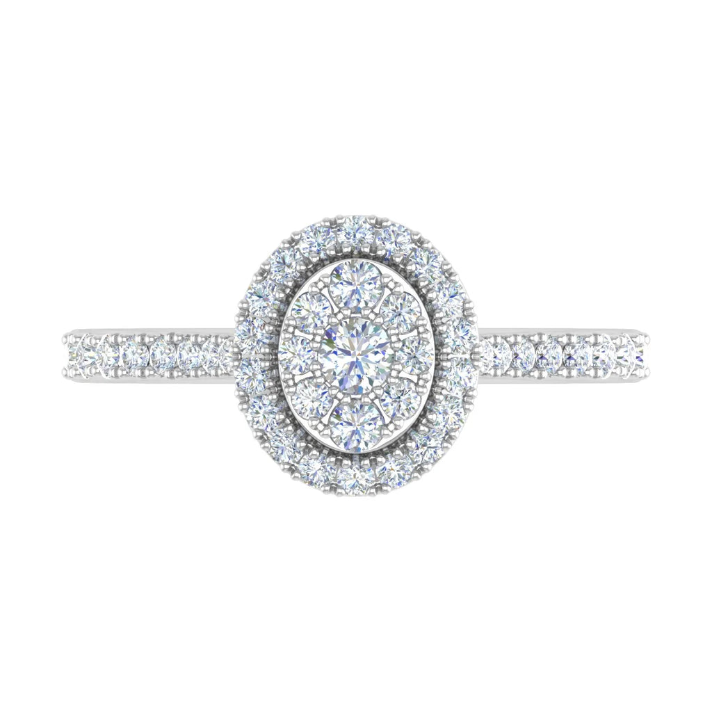 10K Yellow Gold Diamond Cluster Engagement Ring T551940
