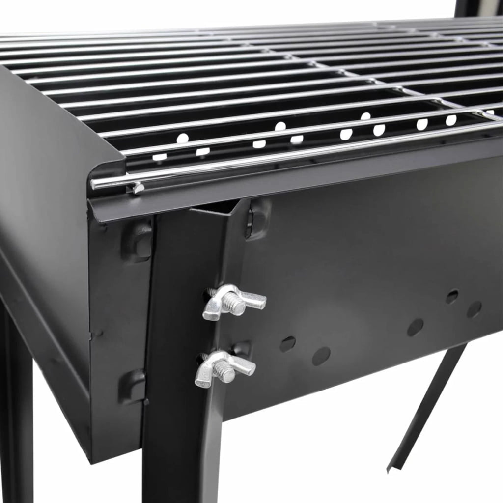 Charcoal BBQ Stand Steel Barbecue Grill Black D214
