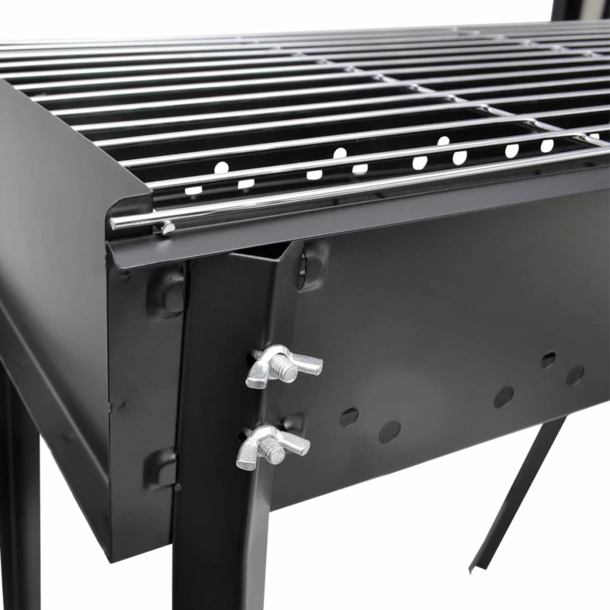 Charcoal BBQ Stand Steel Barbecue Grill Black D214