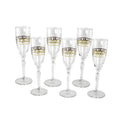 9 in. Flute Glass with Floral Design Set, 6 Piece M340