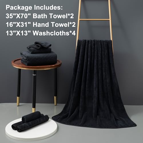 Extra Large Bath Towel Sets of 8, 2 Oversized Bath Towels, 2 Hand Towels, 4 Washcloths, 600GSM Soft Microfiber Quick Dry Highly Absorbent Bath Towels Sheets (Violet) Y75557