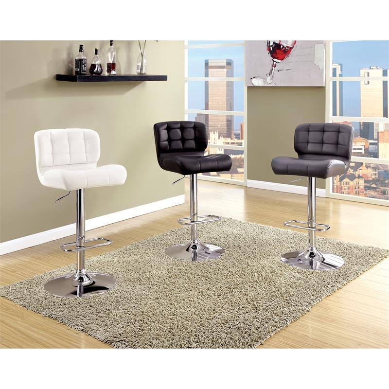 Black Faux Leather Adjustable Bar Stool D29415
