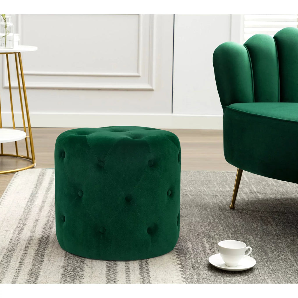 Round Velvet Ottoman H2879