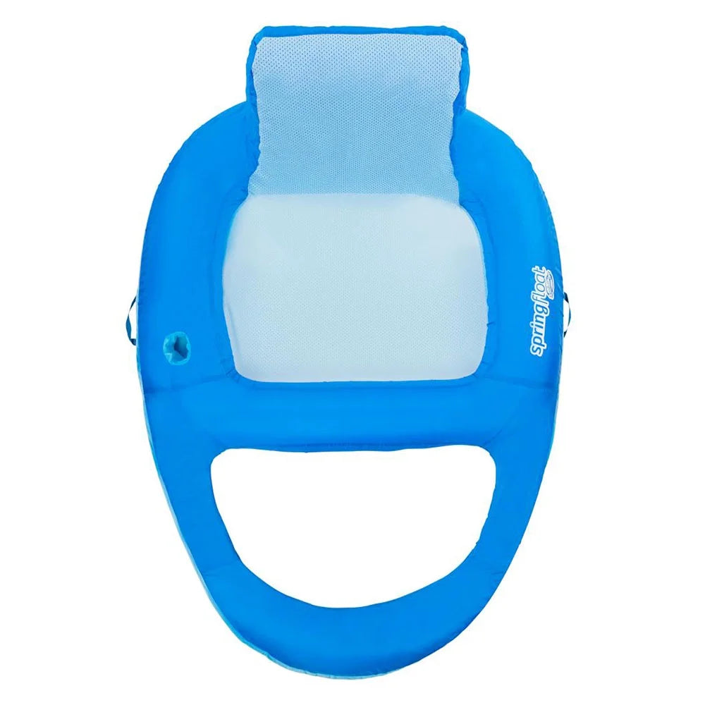Dark & Light Blue Inflatable Floating Chair with Cup Holder (2 Pack) L509