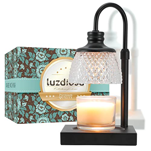 Black Electric Candle Warmer Lamp with 2 Bulbs Height Adjustable Dimmer B513322