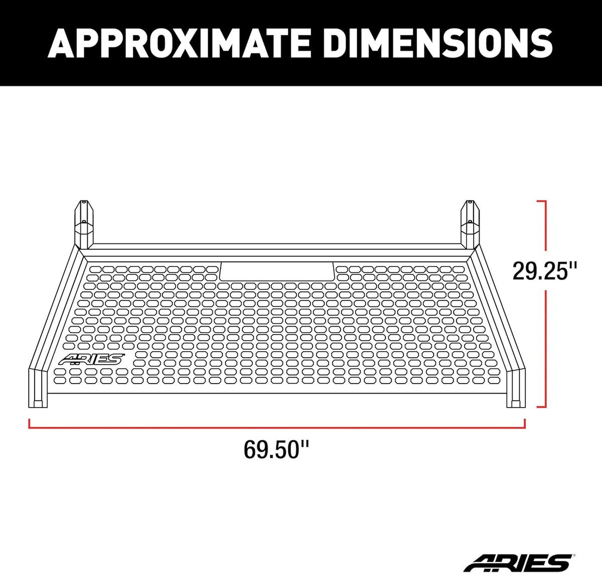 Black Aluminum Truck Headache Rack Cab Protector B12071