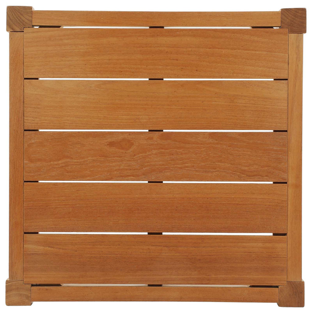 Contemporary Modern Urban Outdoor Patio Side Table, Wood, Natural A996