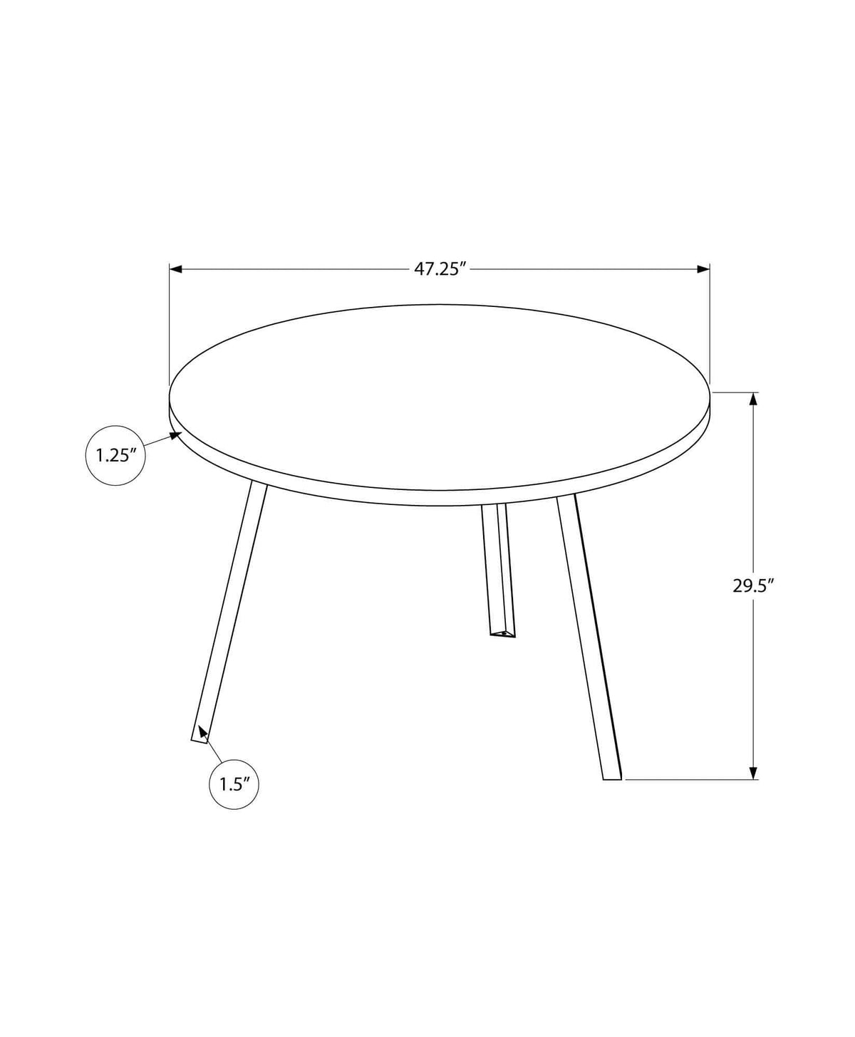 Round Dining Room Table with Brown Reclaimed Wood and Black Metal J503