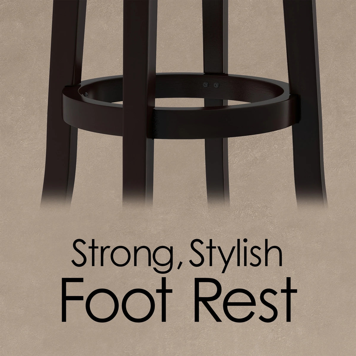 Black Faux Leather Swivel Wood Bar Stool J221