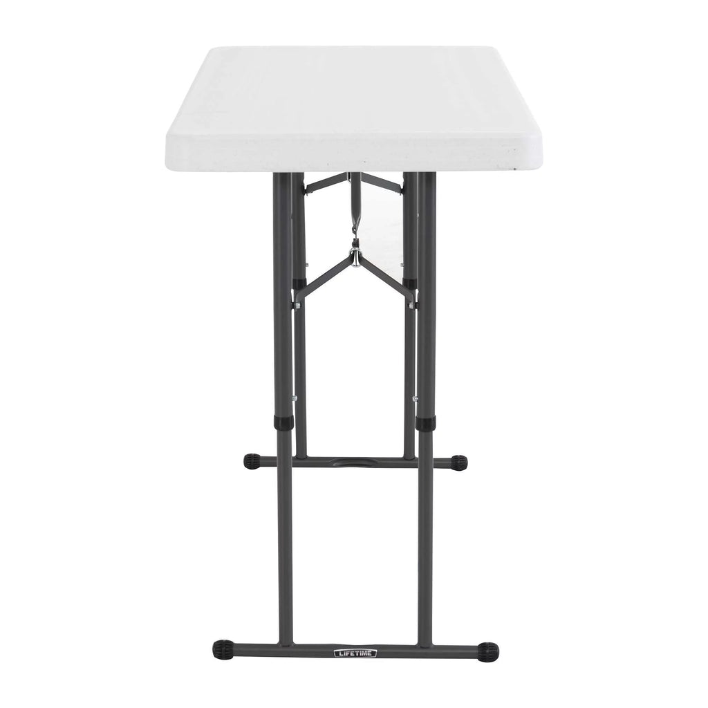 4 Foot Adjustable Folding Table White Granite G6248