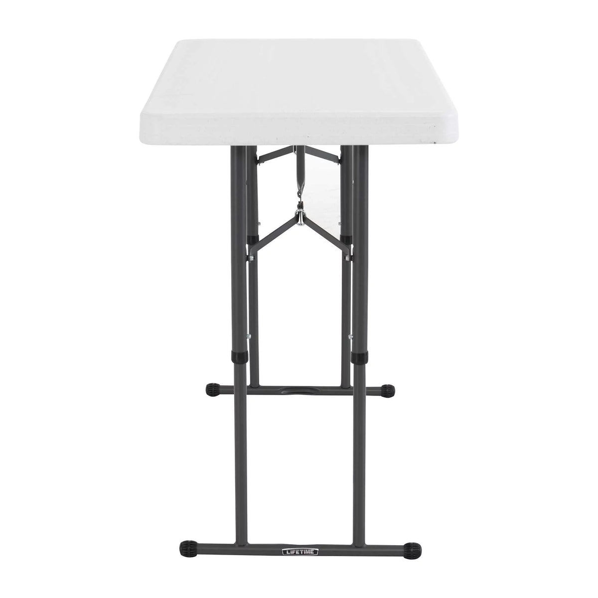 4 Foot Adjustable Folding Table White Granite G6248