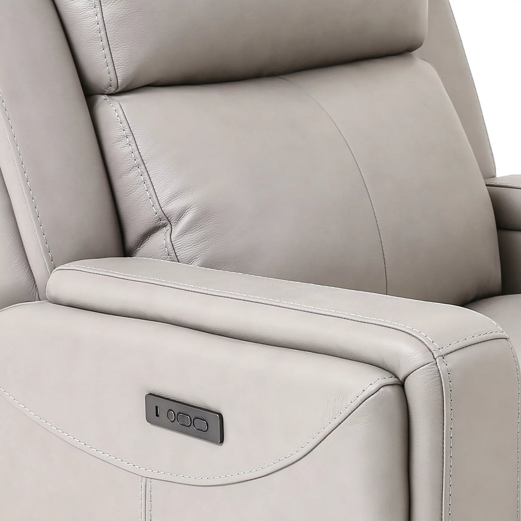 Light Grey Genuine Leather Recliner Chair Y291016