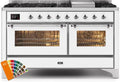60 Dual Fuel Natural Gas Range with Chrome Trim F5997