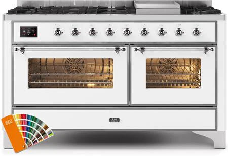 60 Dual Fuel Natural Gas Range with Chrome Trim F5997