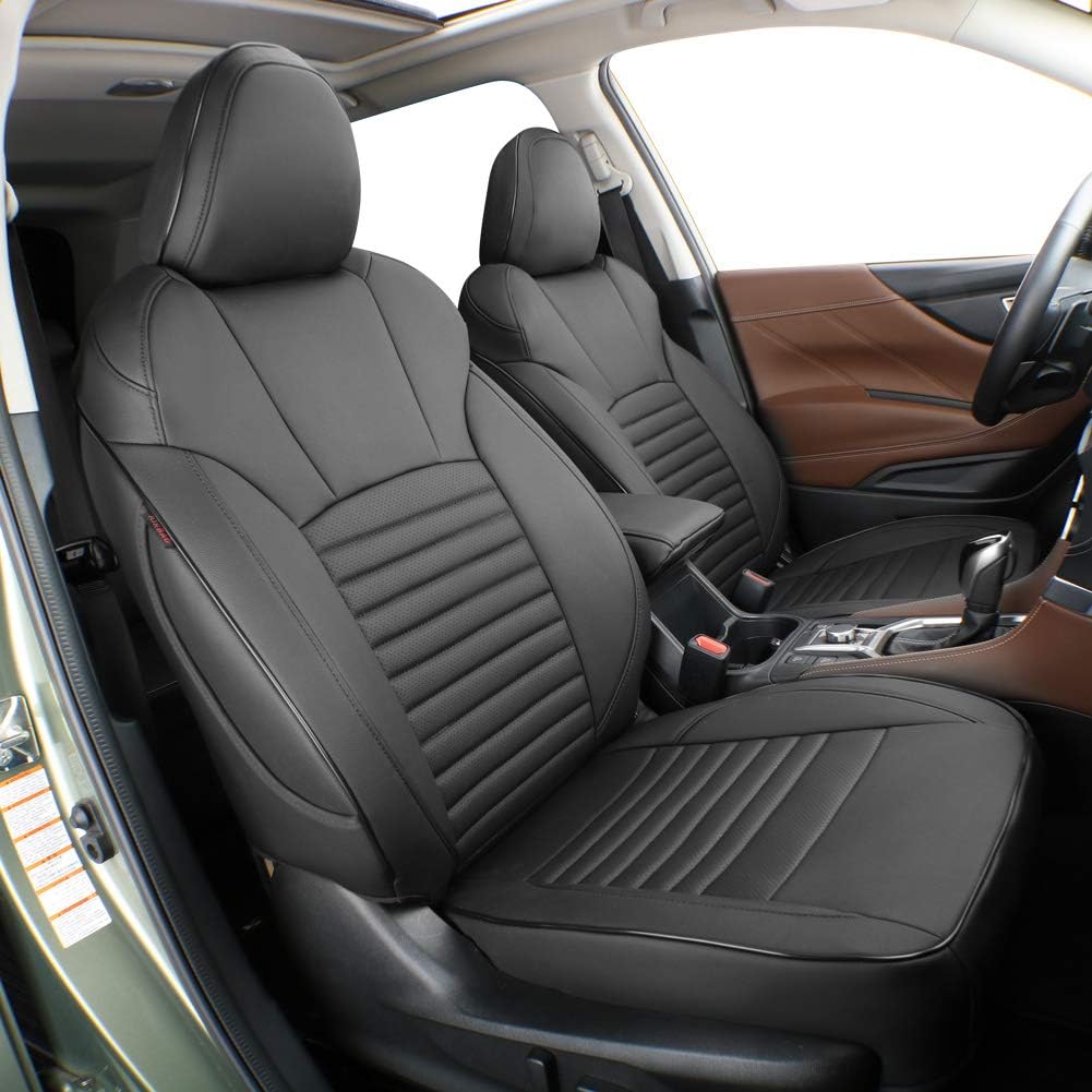 Black/Gray Leatherette Car Seat Covers X522428