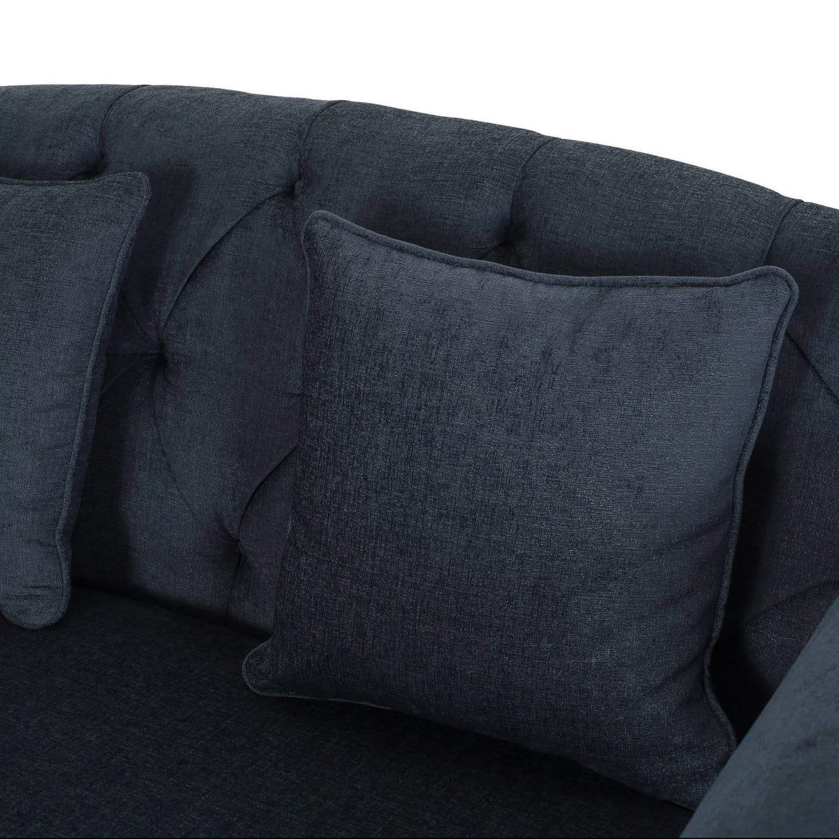 Charcoal Fabric Tufted Chaise Lounge F9954