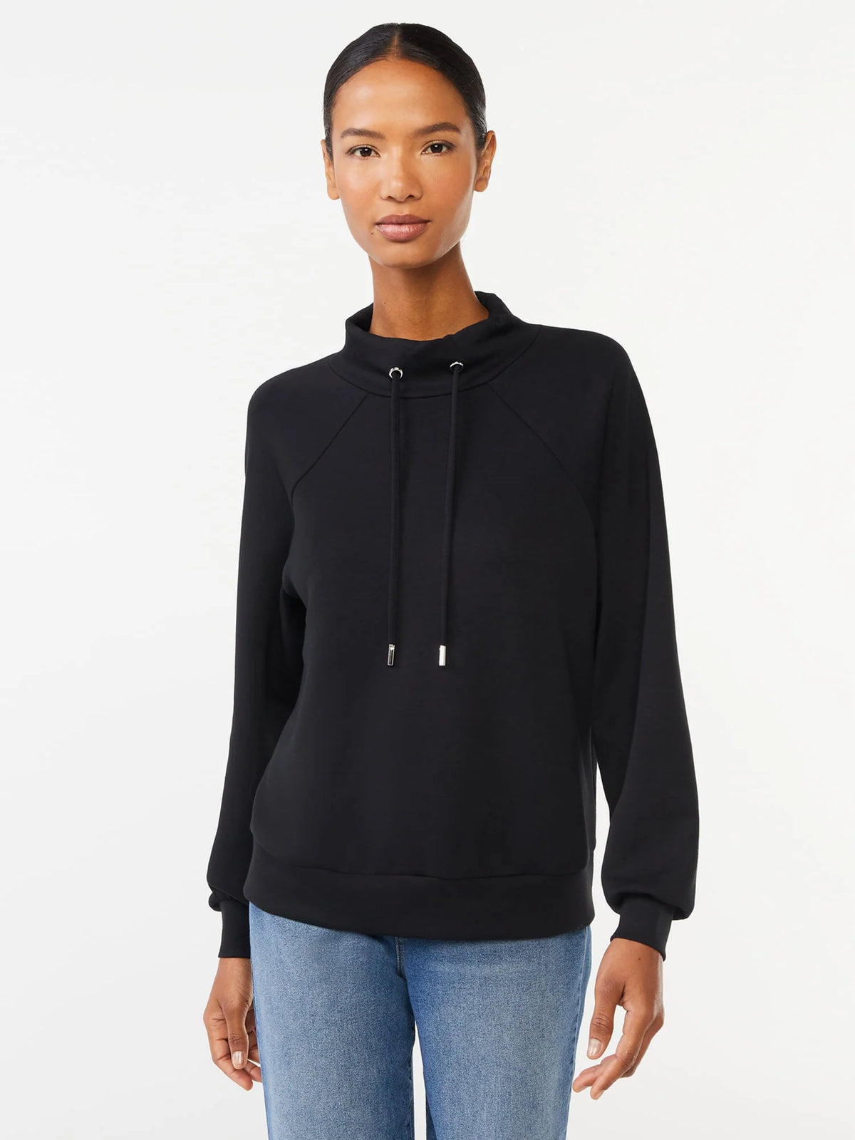 Women's Scuba Knit Funnel Neck Sweatshirt P889