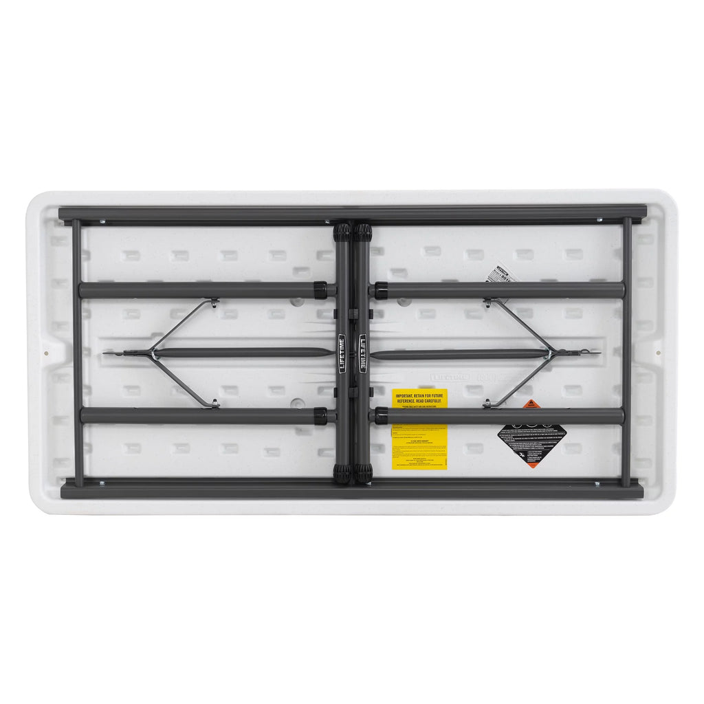 4 Foot Adjustable Folding Table White Granite G6248