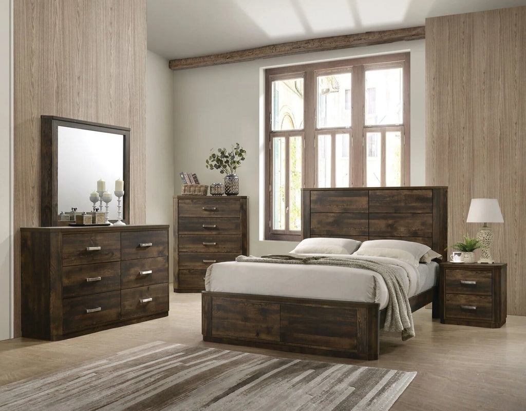 King Bedroom Set 4pc Wooden Furniture A998