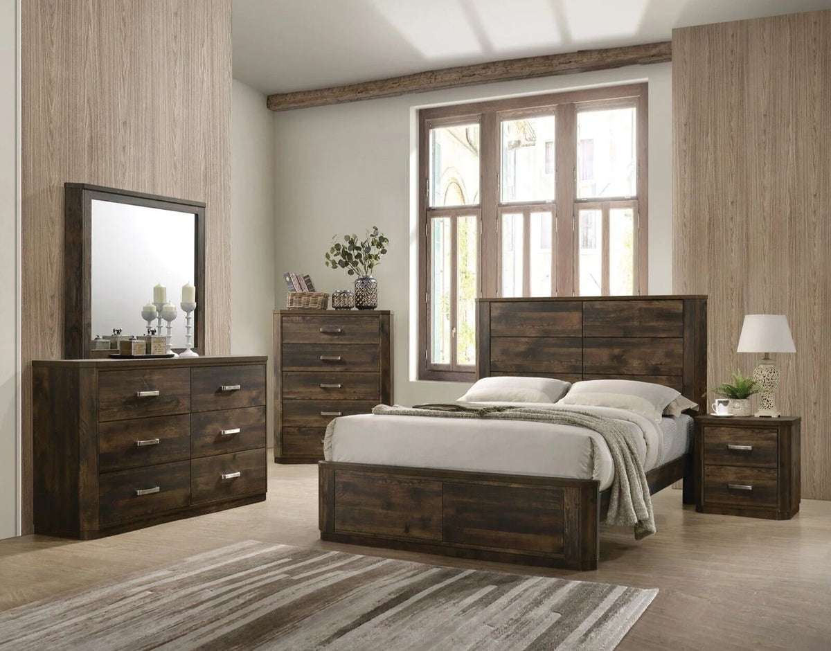 King Bedroom Set 4pc Wooden Furniture A998