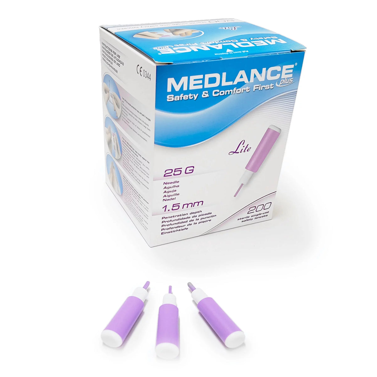 Safety Lancet 25 Gauge 1.5 mm Depth 200 /Box M5509