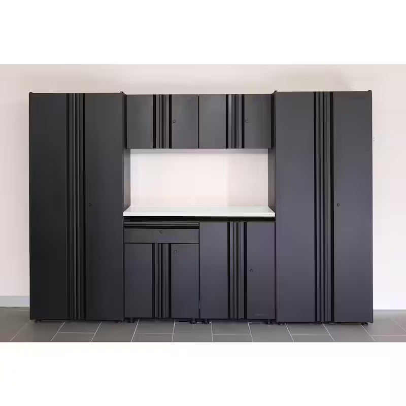 7-Piece Welded Steel Garage Storage System in Black W455305