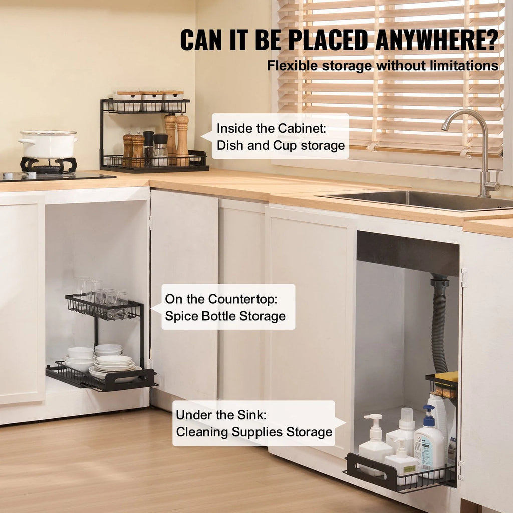 2-Tier Pull Out Cabinet Organizer X823