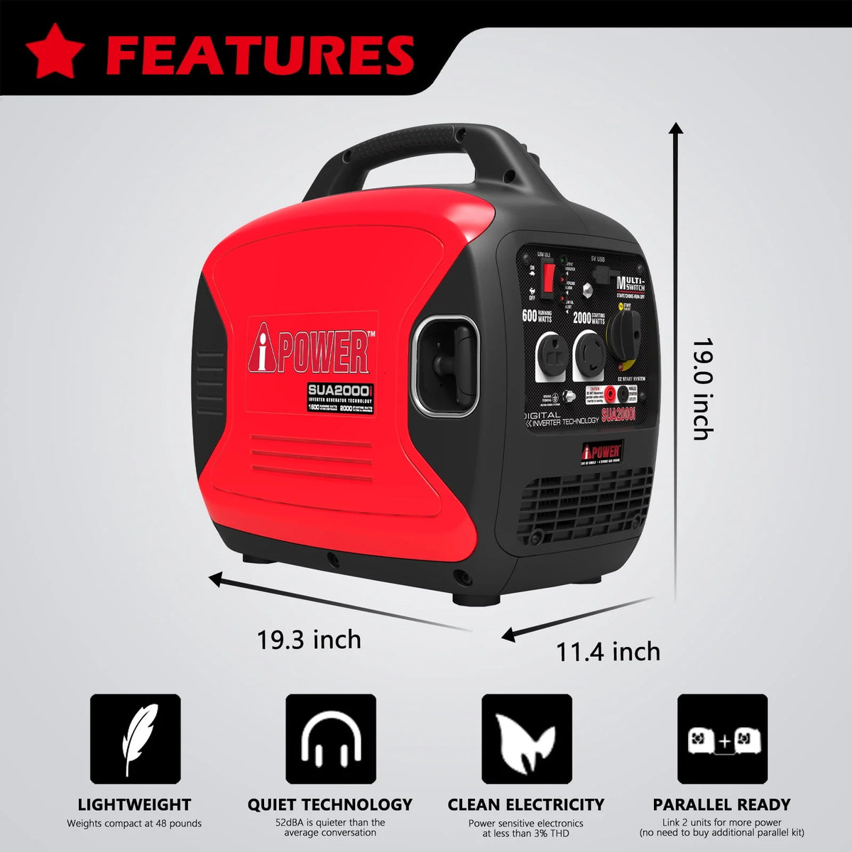 2000W Portable Inverter Generator K10828