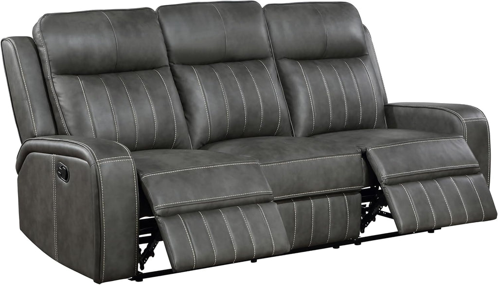 3-Piece Upholstered Motion Reclining Sofa Set Grey S840