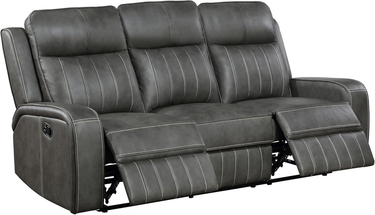 3-Piece Upholstered Motion Reclining Sofa Set Grey S840