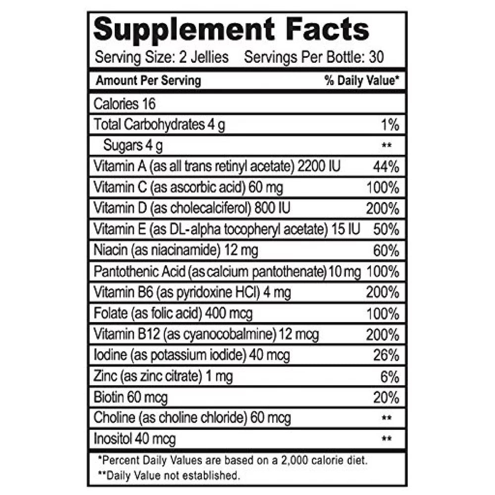 Complete Multivitamin and Multimineral Jellies, Raspberry 60 ea (Pack of 4) B86957