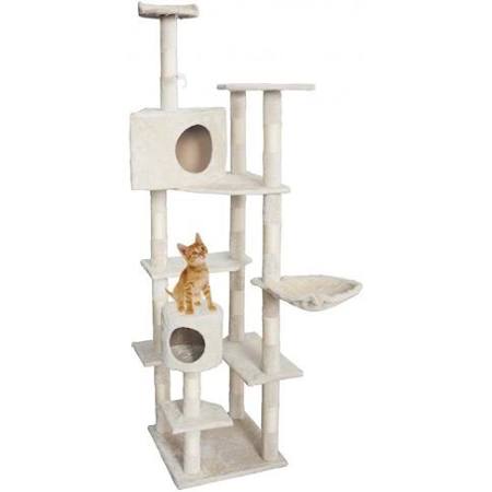 Beige Cat Tree Condo Furniture Scratching Post L875279