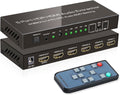 4K@60Hz HDMI Switch Audio Extractor with Optical + 3.5mm AUX Output, 5 in 1 Out HDMI Switcher Converter, Pack of 2 L709